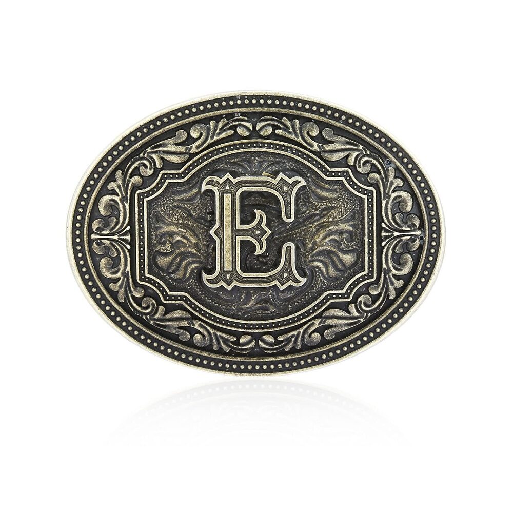 9365 Western Belt Buckle Initial Letters ABCDEFG to Z Cowboy Rodeo Large